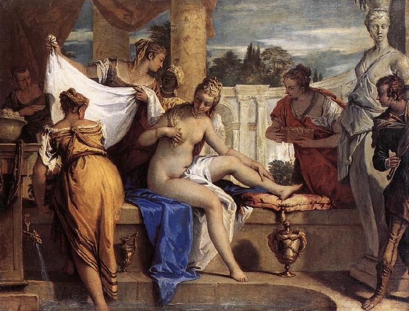 RICCI, Sebastiano Bathsheba in her Bath